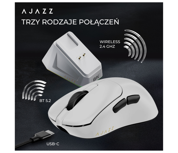 Ajazz AJ179PRO 3395-8K ze stacją dokującą biała - 1536387 - zdjęcie 8